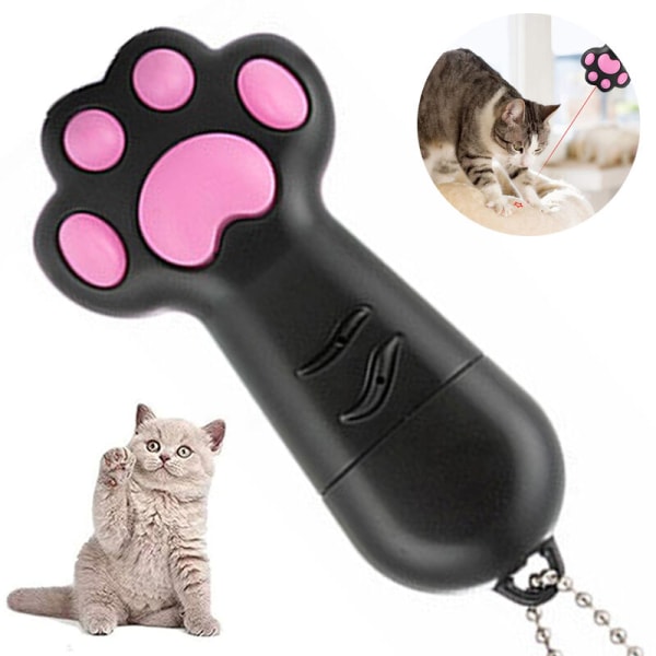 Indendørs katte Interaktivt katte-/hundelegetøj, LED-projektion, træningsudstyr til kæledyr, gaver til børn, sort
