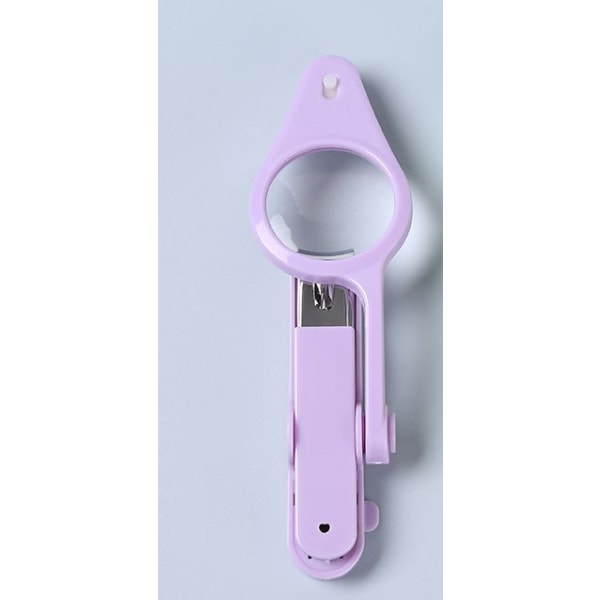 White Nail Clippers with Pop-up Magnifier and LED Light, Fingernail Clippers for Fingernails and Toenails, Care for the Elderly, Patients