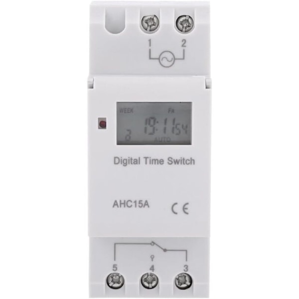 LCD Timer Ukentlig Elektrisk Tidsprogrammer Digital Timer Bryter 15A(220V)