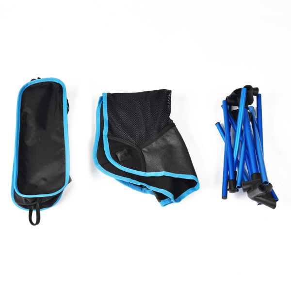 Blå bærbar foldbar campingstol Ultralet kompakt fiskeri C