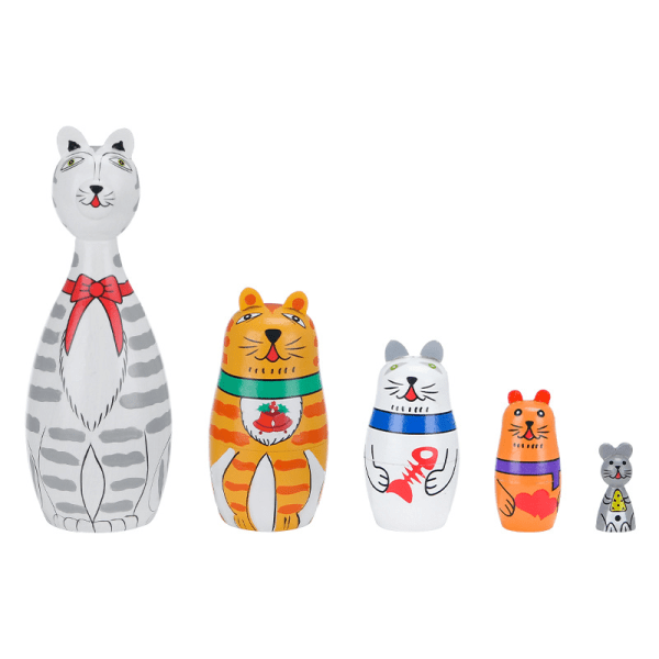 Ryska matryoshka femlagers handgjorda leksaker för barn och vuxna
