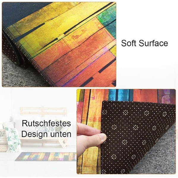 40x100cm Halkfri Entrématta Inomhus Träfärgad Matta Kök Hallmatta Lång Badrumsmatta Tvättbar Köksmatta Absorberande Dörrmatta för Hemmet
