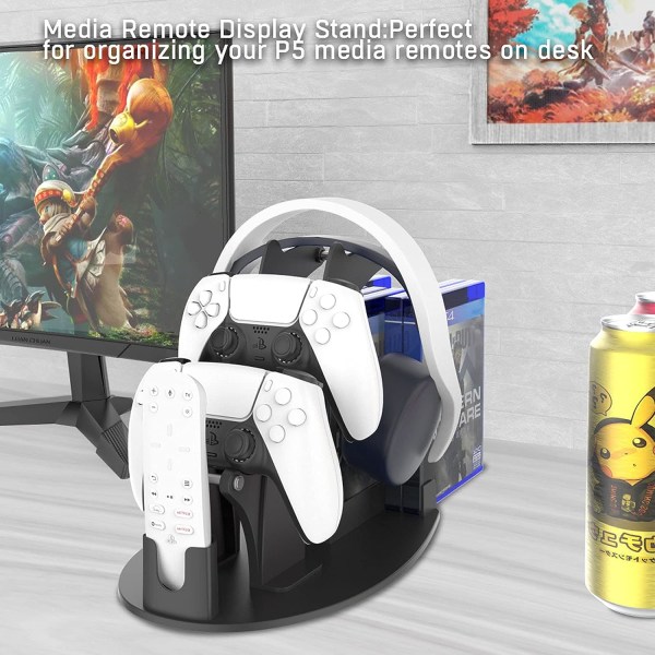 Spillholder for Xbox Series, Gaming Headset og Fjernkontroll, Universell Holder for Xbox, PS5, PS4, PS3, Switchblack Multifunksjon for
