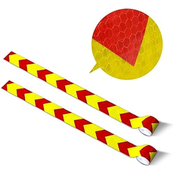 2 stykker refleksbånd (rød og gul), 3m * 50mm høy strek