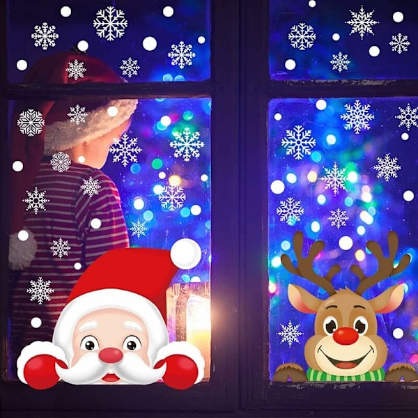 Julemærkat Julemærkat Julevindue Juledekoration Juledekoration Vægmærkat Mærkat Vinduesglas Væg Juledekoration