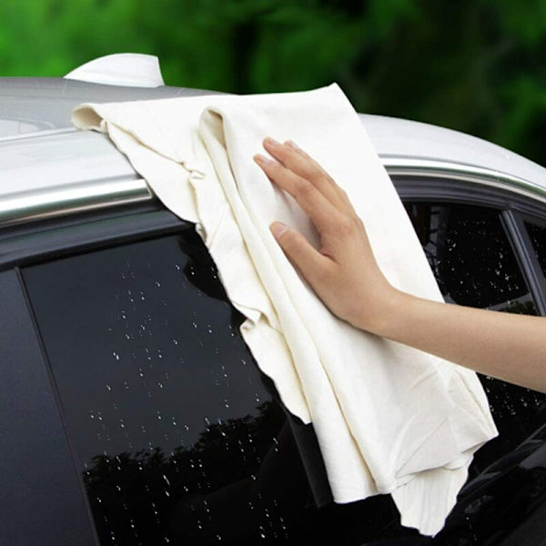 Sæmskind Bilklude, Naturlig Sæmskind, Superabsorberende Auto Bilvask Håndklæde, 60cmx80cm