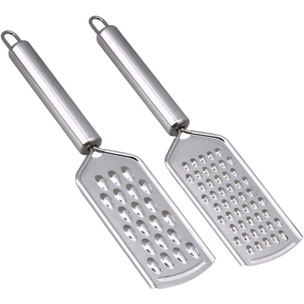 2PCS Kjøkkenrivjern, Ostedrivjern Fint Rivjern for Kjøkken med Håndtak og Razor-Sharp Rustfritt Stålblad og for Sjokolade, Ost, Gulrot, Ingefær