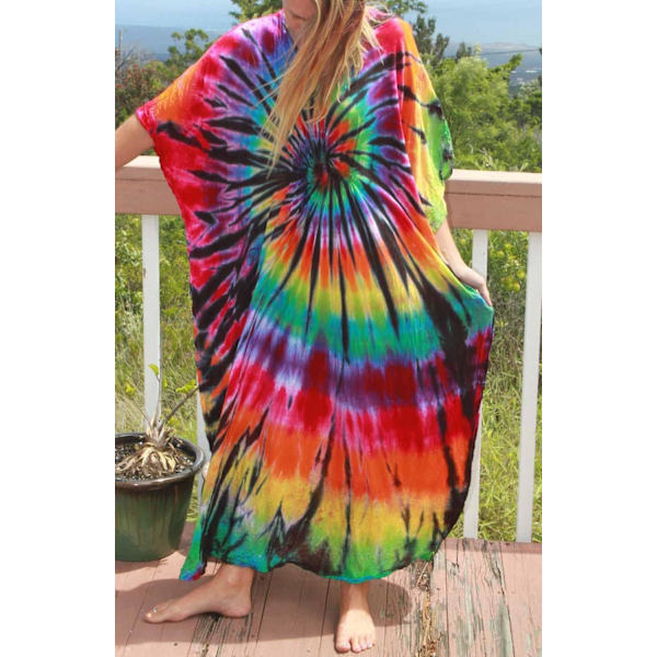 Kvinnors Kaftan Klänning Fri Storlek Kaftaner Lång Tunika Kimono Maxi Vardag Strandklänning Loungewear