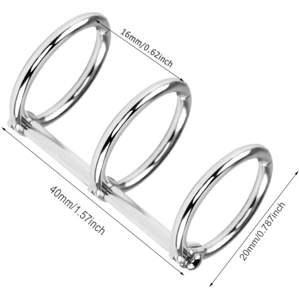 Hopeiset kirjanrenkaat, 8 kappaletta irtorenkaita, metalliset irtolehtiset kansiot paperin lajitteluun, muistikirjoihin, DIY-valokuva-albumeihin, kirjoihin (musta ja hopea)