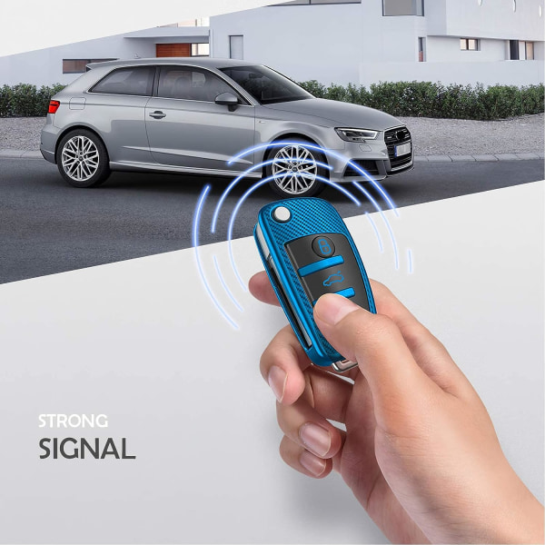 Skyddande skal för Audi-bilnyckel - för A1 A3 A4 A6 Q3 Q5 Q7 S3 R8 TT - Silikon TPU (Silver-Colorful Fiber)