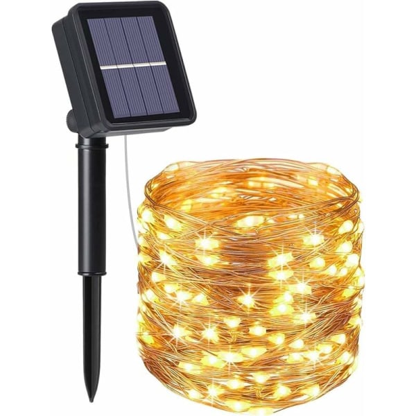Solcellelys, hagelys (100 LED 8 moduser)10M/33ft, utendørs vanntett solcellelampe, vanntett dekorert lys til jul, bryllup, del