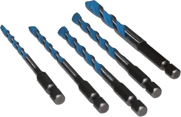 5-delt HEX-9 multi-konstruktionsbor sæt (multi-struktur, Ø 4/5/6/8 mm, tilbehør slagboremaskine)