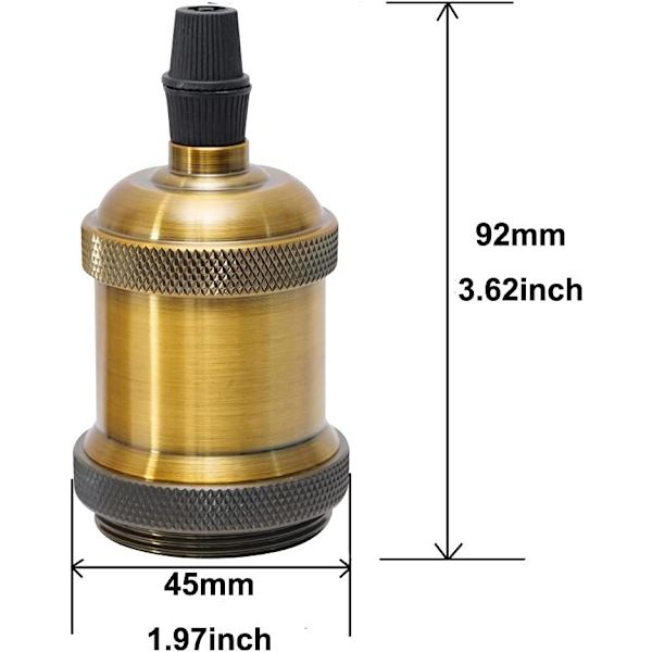 E27 Bronze Vintage Edison Lampholder Fatning, 6 × Loft Fatning til Lamper Retro Hængende Lampholder Fatning til Pendellampe Adapter