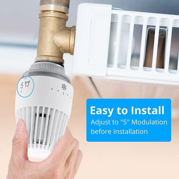 Sett med 4 termostathoder, reservehode for radiatorventil M30 x 1,5, termostatisk radiatorventil