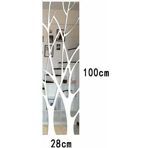 3D-peilikuva-seinätarra akryylistä, puun oksa -mallinen irrotettava peili makuuhuoneen, kylpyhuoneen ja WC:n koristeluun