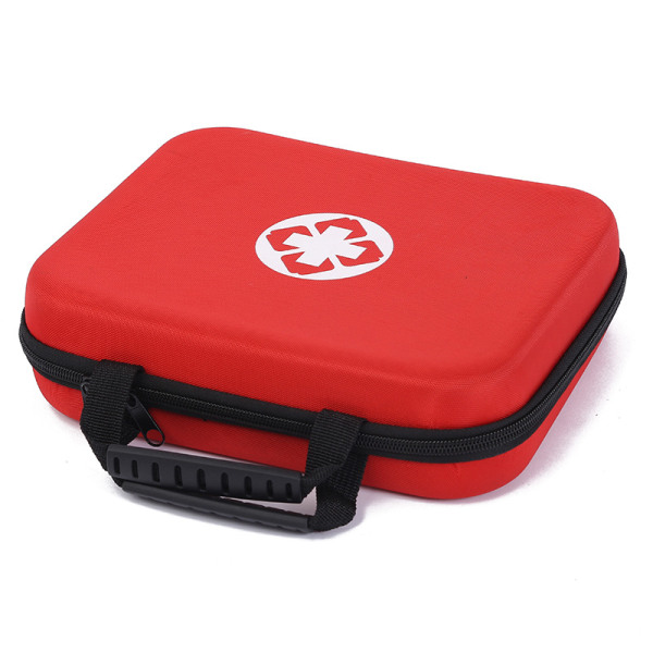 Första hjälpen väska, mini medicinsk väska, lämplig för bil, resor, kontor, vandring, sport, hem, (röd)