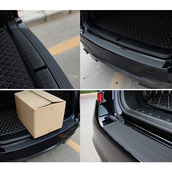 Repskydd i gummi mot repor för bakre stötfångare (90*8CM), svart dörrtröskelskydd, universellt för bil pickup SUV lastbil
