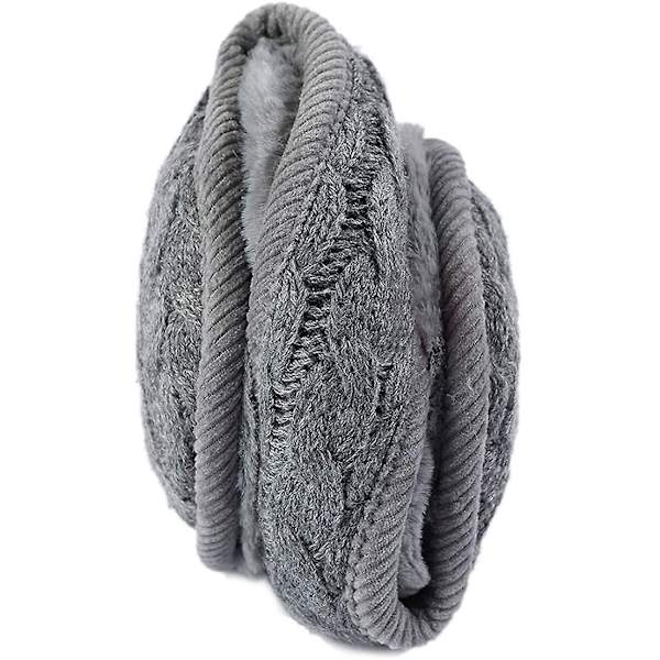 Unisex Varm Stickade Öronmuffar Kasmirs Vinter Utomhus Päls Öronvärmare (dun beige)