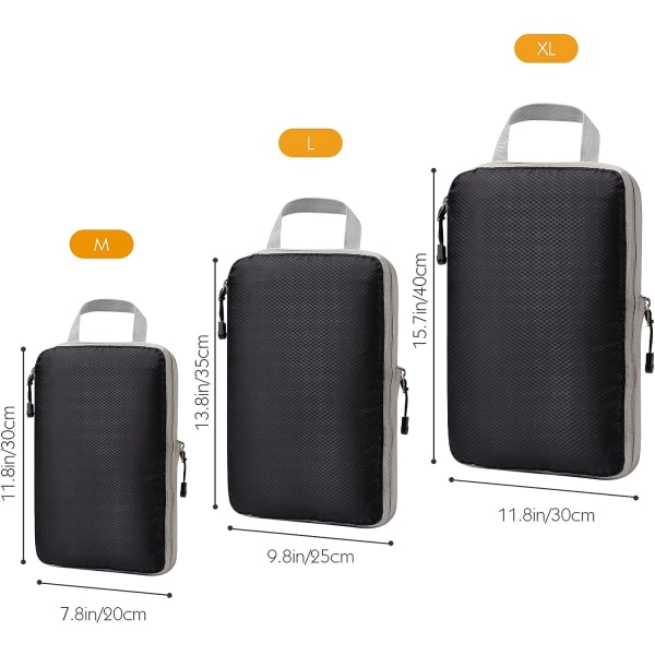 Kuffertorganisator med kompression (sort), håndtaskeorganisator Sto