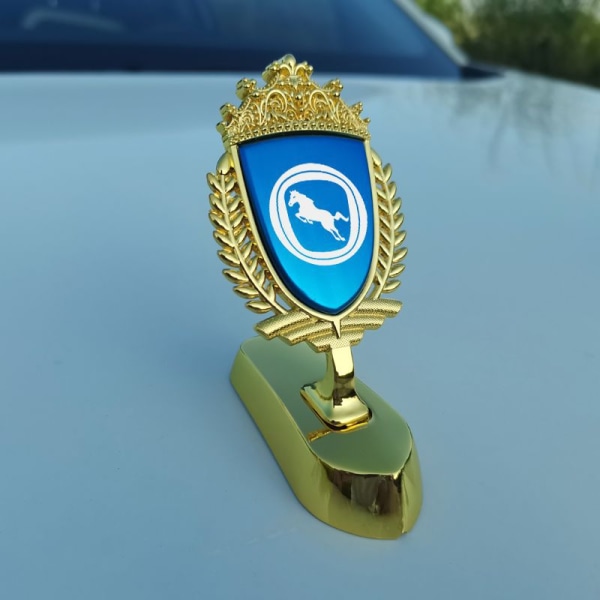 Gælder for badge-klistermærket på den forreste motorhjelm på Hanteng X7 V7 X5-bilen (gyldenblå)