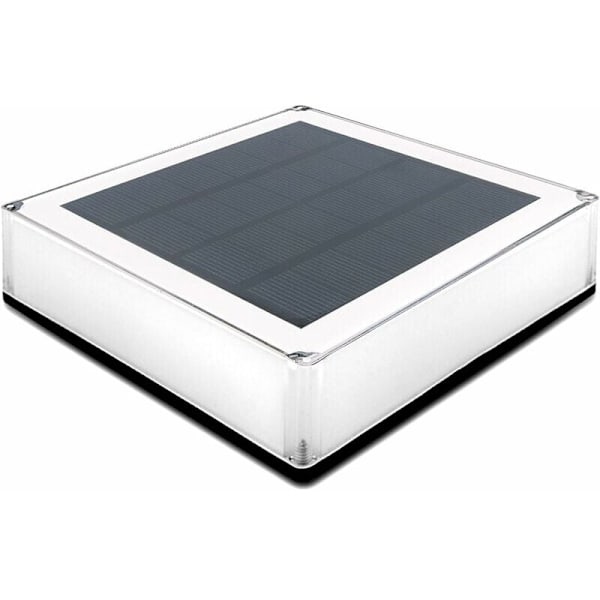 12x12cm Solcelle Stolpehatte, 1 Stk Vandtæt Træhegn Stolpehat Lys Have Sti Lampe til Terrasse, Gårdhave, Trin