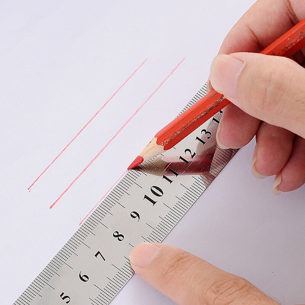 3 stk. Lineal 10cm 20cm 30cm Værktøj til studerende og kontor (rustfri stållineal)