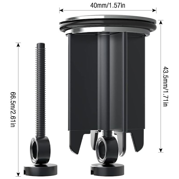 Vaskprop, 2 pak Premium Universal Vaskpropper, Rustfrit Stål Anti-Kalk til Vask, Bidet, Badeværelse (40mm)