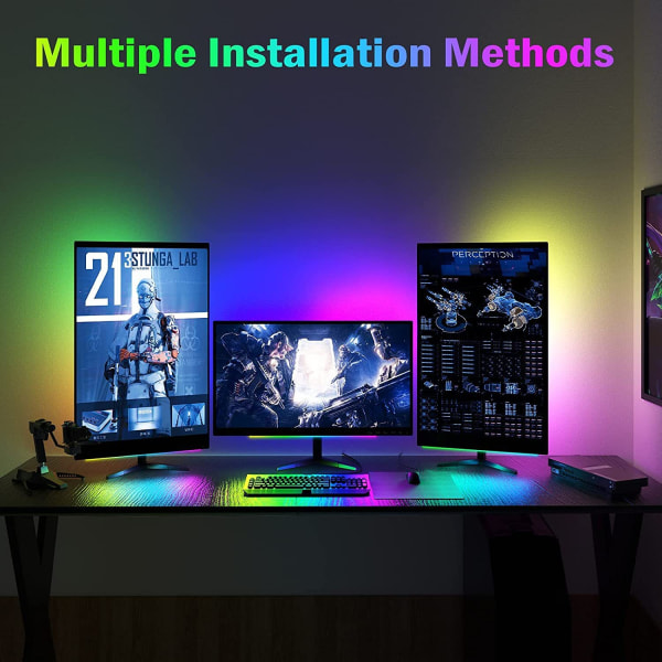 Touch RGB-skärm under-display ljusremsa Spel RGB LED-ljusremsa med smart APP Bluetooth fjärrkontroll hastighetsjusterbar färg USB-driven ligh