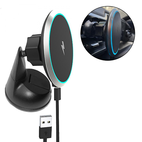 Magnetisk trådlös billaddare, trådlös laddningsbilhållare för Iphone 13 Pro Max/13 Pro/13/13 Mini 12 Pro Max/12 Pro/12/12