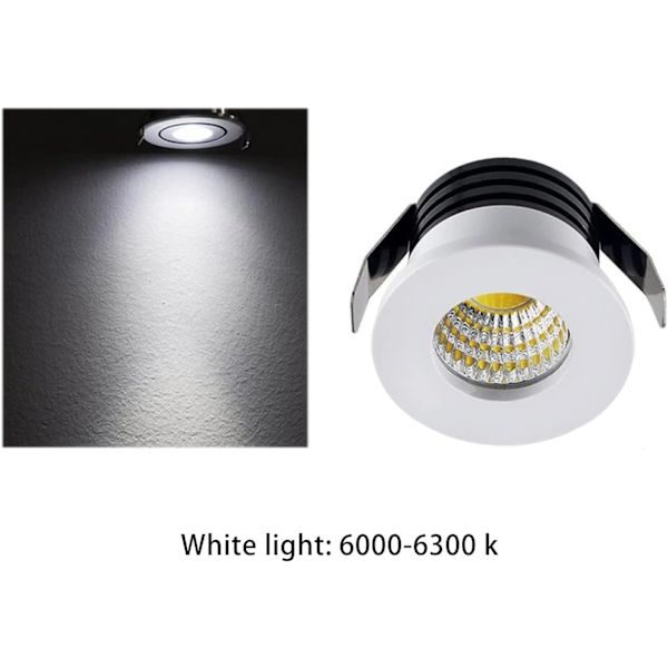 Paket med 5*3W LED infällda taklampor Downlights Spotlight, LED infälld liten skåp Mini Spot Lampa Tak Downlight Kit Armatur [Energiklass A