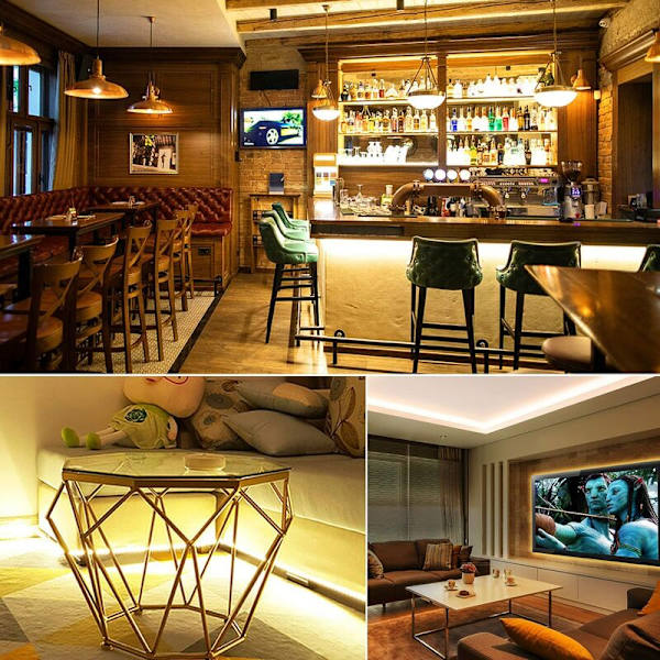 Bevegelsessensor LED-stripe lys, Betterlife bevegelsessensor lysstripe lys på, justerbar stripe lys med AC-plugg (2PC)