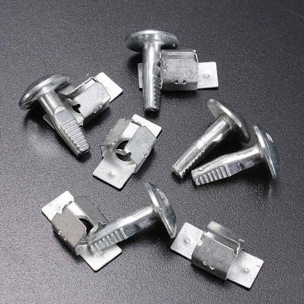 Set med 5 par fixeringsklämmor i aluminiumlegering för under motorplåten, biltillbehör - reservskruv för Peugeot 206 207 406 407 807