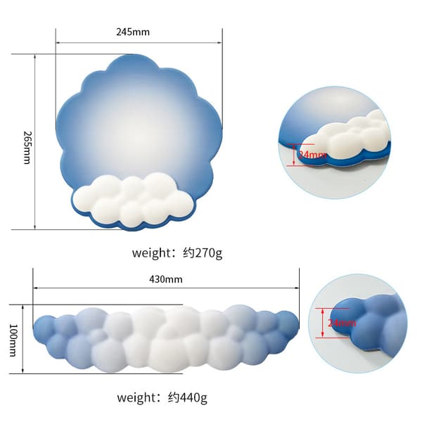 Yunduo musematte hukommelsesskum kontor gradient farve komfortabel et-stykke håndledsmusematte (sæt med 2)