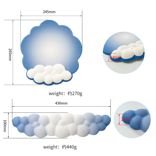 Yunduo musematte minneskum kontor gradient farge komfortabel en-delt håndleddsmusematte (sett med 2)