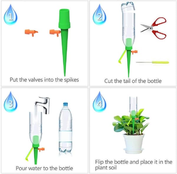 10 Spikes Drip Irrigation Kit, Automatisk Vattning för Utomhus- och Inomhusväxter