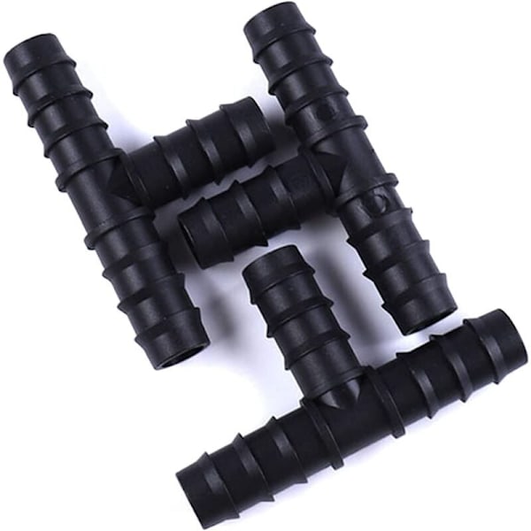20 stk. Slangekoblinger for 16 mm vanningssystem T-stykke, 16 mm vanningsfittings T-stykker for slange, Slangekoblingssortiment Hagevanning Rør Inn