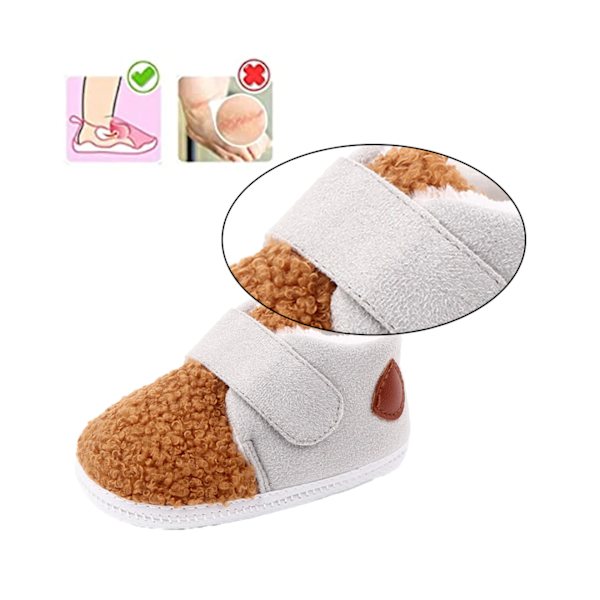 Vinter fleece tykke varme sko - grå (11cm)