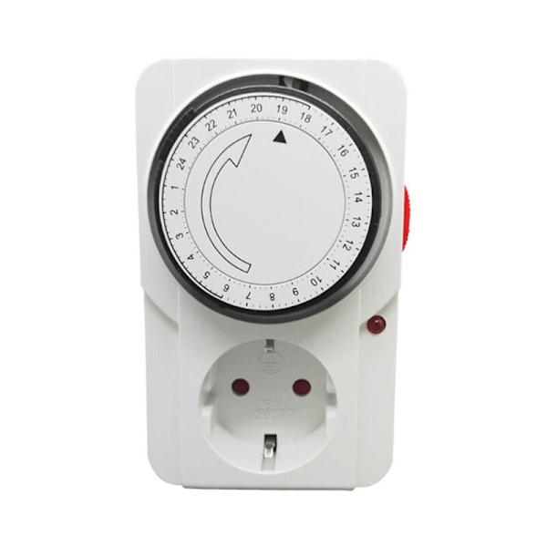 Programmerbar Timer, Mekanisk Daglig Programmer Inter. 3000 W Indikatorlys. Mekanisk Daglig Programmer Stikkontakt, Hvit Farge, 16A