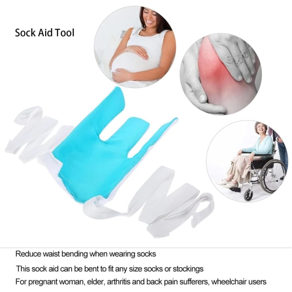 Sockhjälpmedel Sockassistent Strumppådragare för att ta på och ta av strumpor Slider Flexibel Strumppådragare Herrar Damer Äldre Handikappade Gravida Kvinnor Arth