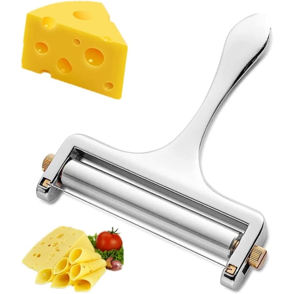 Juustoleikkuri, ruostumattomasta teräksestä säädettävä juustoleikkuri, Adjustab