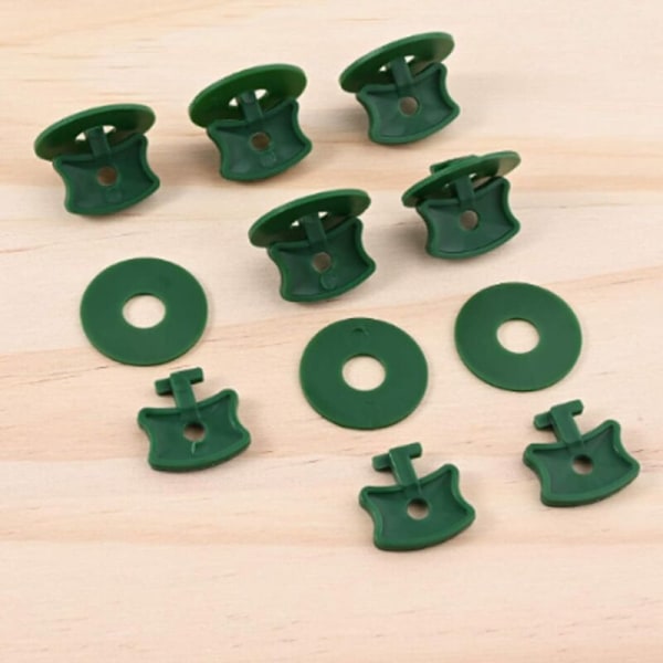 Sett med 100 plastklips for drivhus, vridde klips, plastskyggefester med ringer, drivhusfesteklips for drivhusisolering, boble