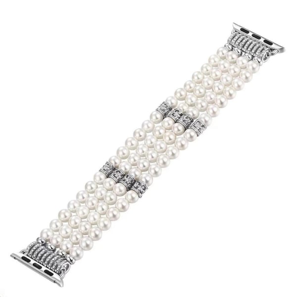 Pearl urrem (hvid), kompatibel med Apple Watch Band 42/44