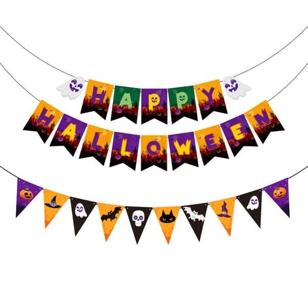 2 stk. Halloween pull flag dekoration kreativ hængende