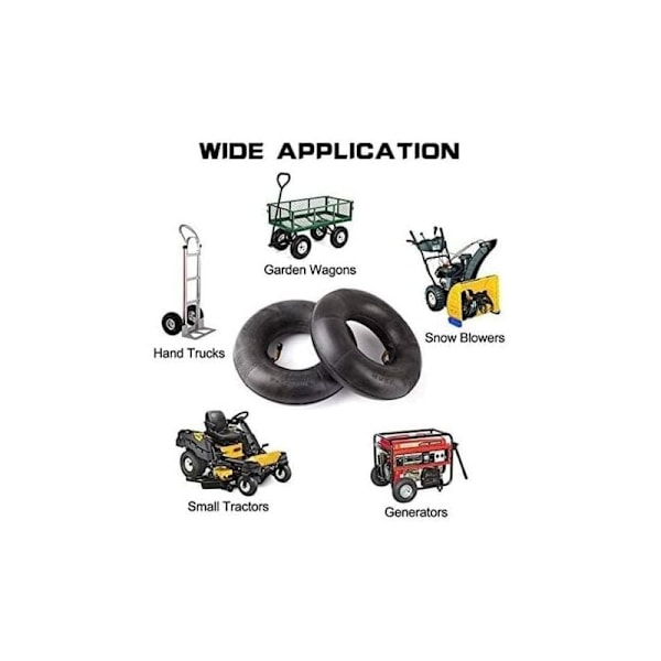 2-pack 410/350-6 Micro Tiller 4.10/3.50-6 Vinkel Pneumatiska Slangar Trädgårdsmaskiner för Kärror, Transportkärror, Trädgårdskärror, Gräsklippare