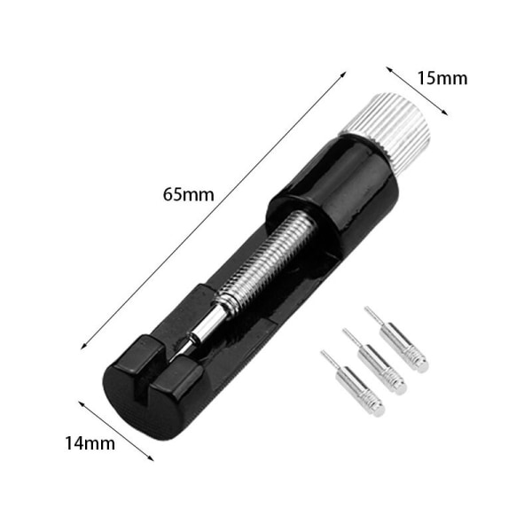 2 stk. klokkeleddfjernersett, klokkebåndfjerner, klokkeleddfjerningsverktøysett med 6 stk. reservepinner, klokkebåndslenkepinnfjerner, reparasjonsverktøy (BLA
