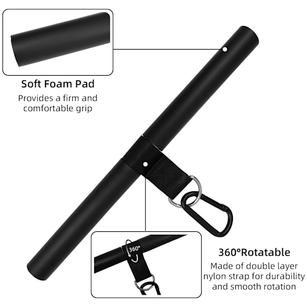 Roterende triceps biceps stang rett stang DIY pull up stang fitness hjemmetrening tilbehør skivestang kroppsbygger med mykt håndtak og karabinkrok