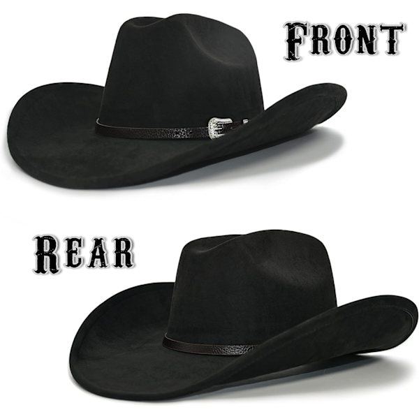 Fluffy følelse. Cowboyhatte til mænd og kvinder, formbar bred skygge - Filt Denim Western Cowboyhat