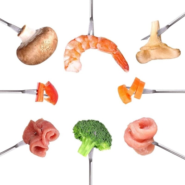 Fonduehaarukat ruostumattomasta teräksestä lämmönkestävällä kahvalla suklaafondueen juustolla, lihalla, mangish-lihalla,