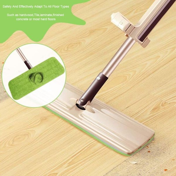 6 stk. Mopp Erstatningsputer, Mikrofiber Spraymoppeputer for Spraymopper, 42*14cm (Grønn)