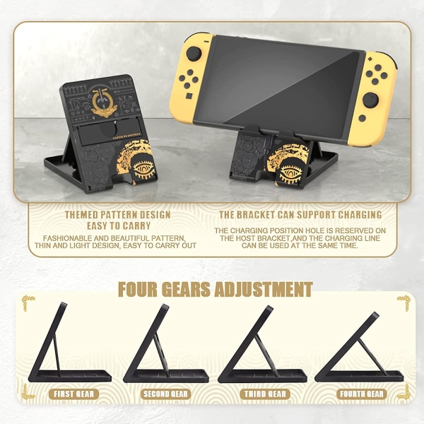 For Tears Of The Kingdom Switch Stativ, Justerbart Spillstativ For Ns Switch/switch Oled Konsoll, Bærbar Kompakt Spillstativfeste Grønn